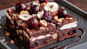 Brownies aux Noisettes, Cerises et Amaretto