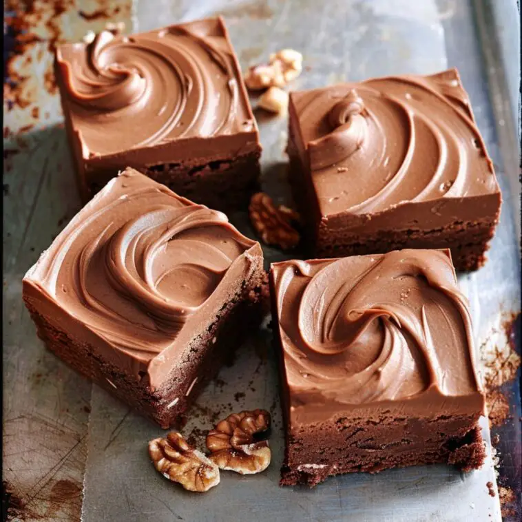 Brownies aux Noix avec Glaçage au Chocolat