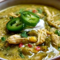 Chili vert crémeux au poulet