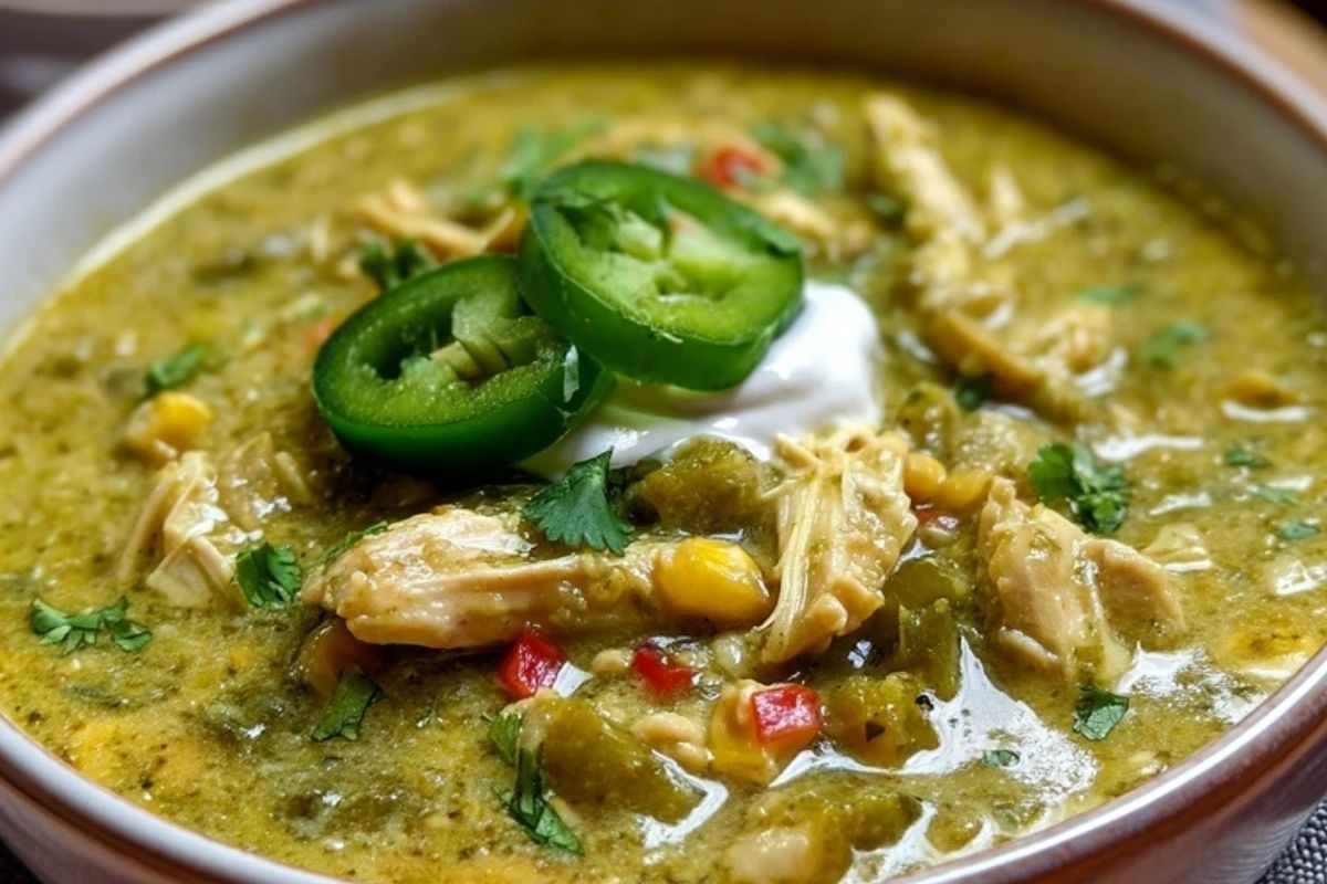 Chili vert crémeux au poulet