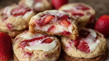 Cookies fourrés au cheesecake à la fraise