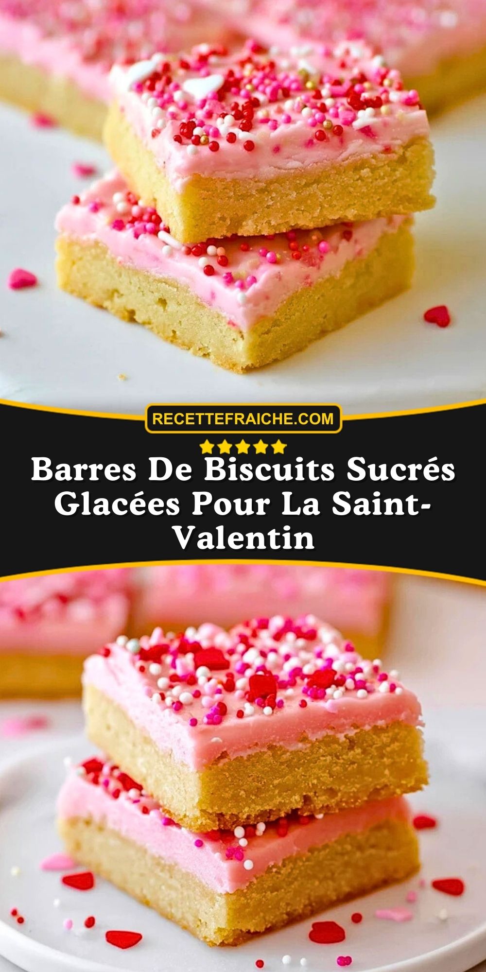 Barres De Biscuits Sucrés Glacées Pour La Saint-Valentin
