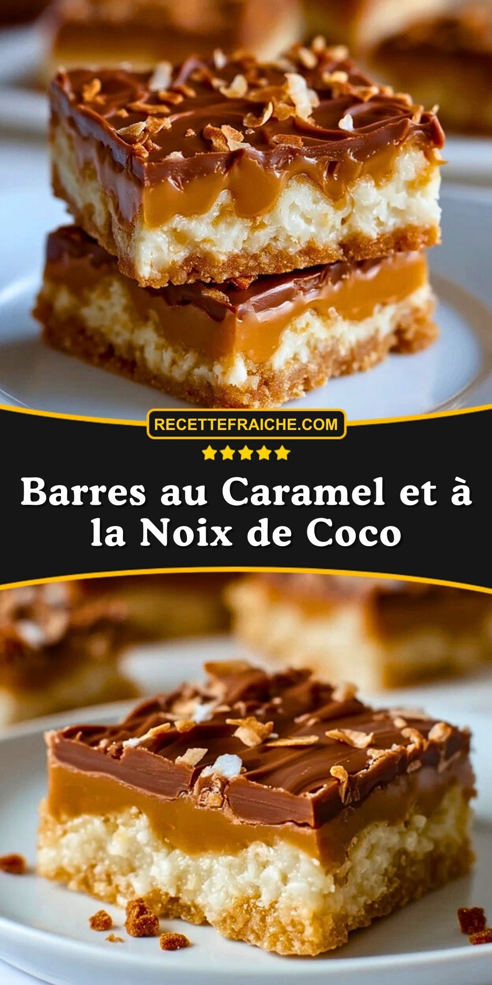 Barres au Caramel et à la Noix de Coco
