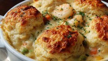 Brouillade de Fruits de Mer aux Biscuits au Cheddar