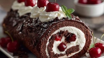 Bûche de Forêt Noire Élégante