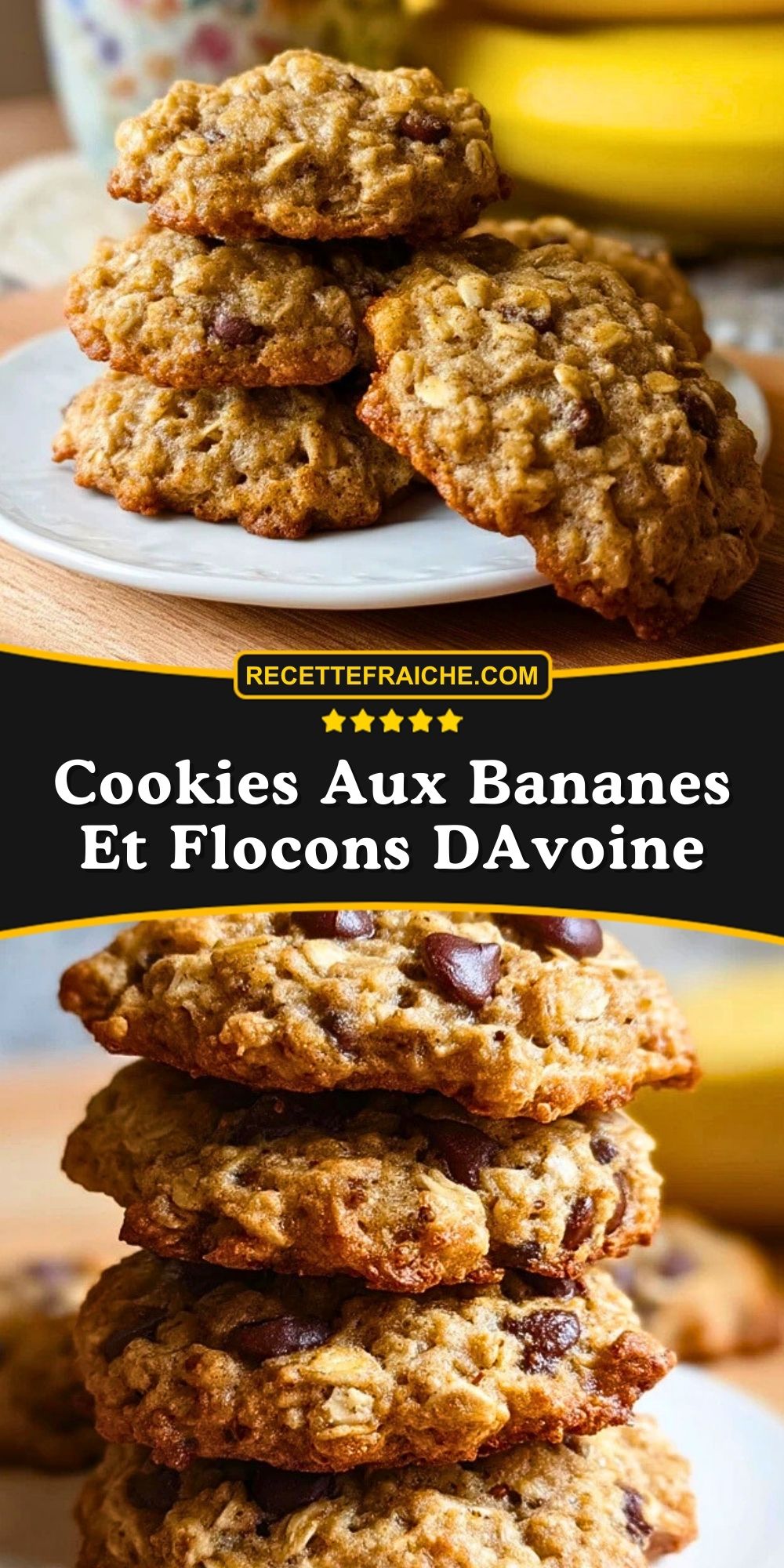 Cookies Aux Bananes Et Flocons DAvoine
