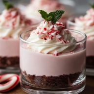 Coupes Mousse Au Fromage Blanc À La Menthe Poivrée