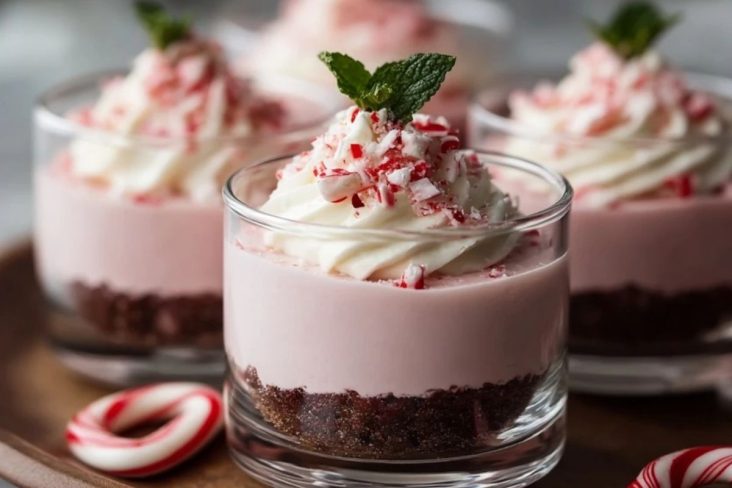 Coupes Mousse Au Fromage Blanc À La Menthe Poivrée