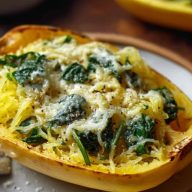 Courge Spaghetti aux Épinards et Fromage