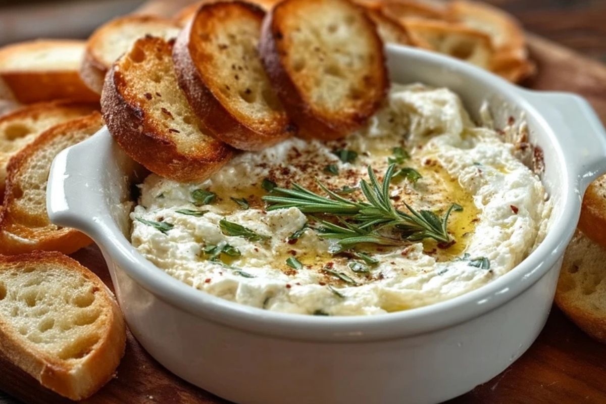 Dip Chaud au Boursin avec Crostini