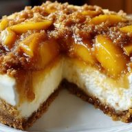 Gâteau Au Fromage Crémeux Avec Pêches