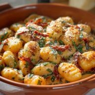 Gnocchis À La Crème Avec Épinards Et Tomates Séchées