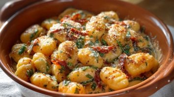 Gnocchis À La Crème Avec Épinards Et Tomates Séchées