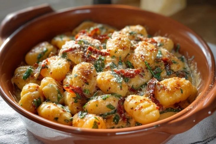 Gnocchis À La Crème Avec Épinards Et Tomates Séchées