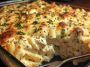 Gratin De Pâtes Au Poulet Alfredo Crémeux Avec Croûte De Mozzarella