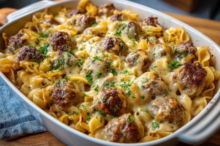 Gratin De Pâtes Aux Boulettes De Viande Suédoises