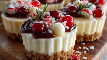 Mini Cheesecakes de Noël Sans Cuisson