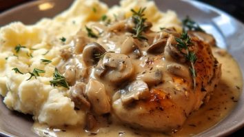 Poulet Crémeux Cuit Lentement Avec Sauce