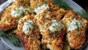 Poulet Pané au Parmesan et Cornichons Aneth