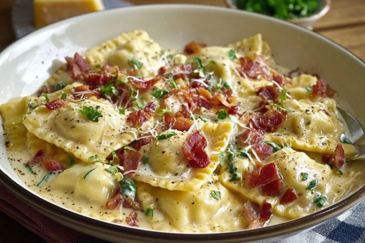 Raviolis Carbonara