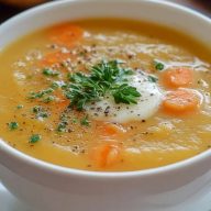 Soupe Crémeuse de Pommes de Terre et Carottes