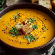 Soupe de Courge Butternut Rôtie