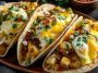 Tacos de Petit-Déjeuner aux Pommes de Terre, Œufs et Fromage