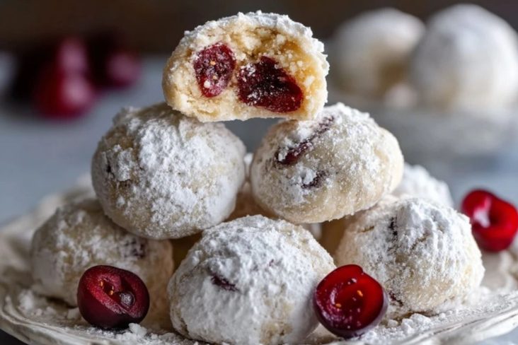 Biscuits Aux Cerises Enneigés