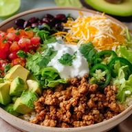 Bol De Tacos Santé Au Dinde Hachée