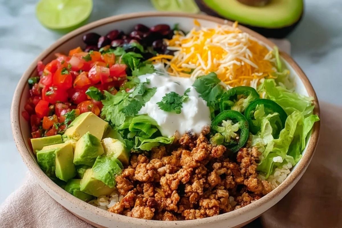 Bol De Tacos Santé Au Dinde Hachée