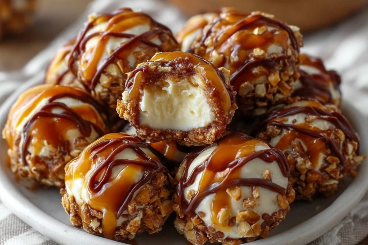 Boulettes De Cheesecake Au Caramel Salé Et Bretzel