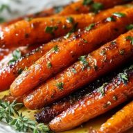 Carottes Rôties Au Sucre Brun Et Aux Herbes