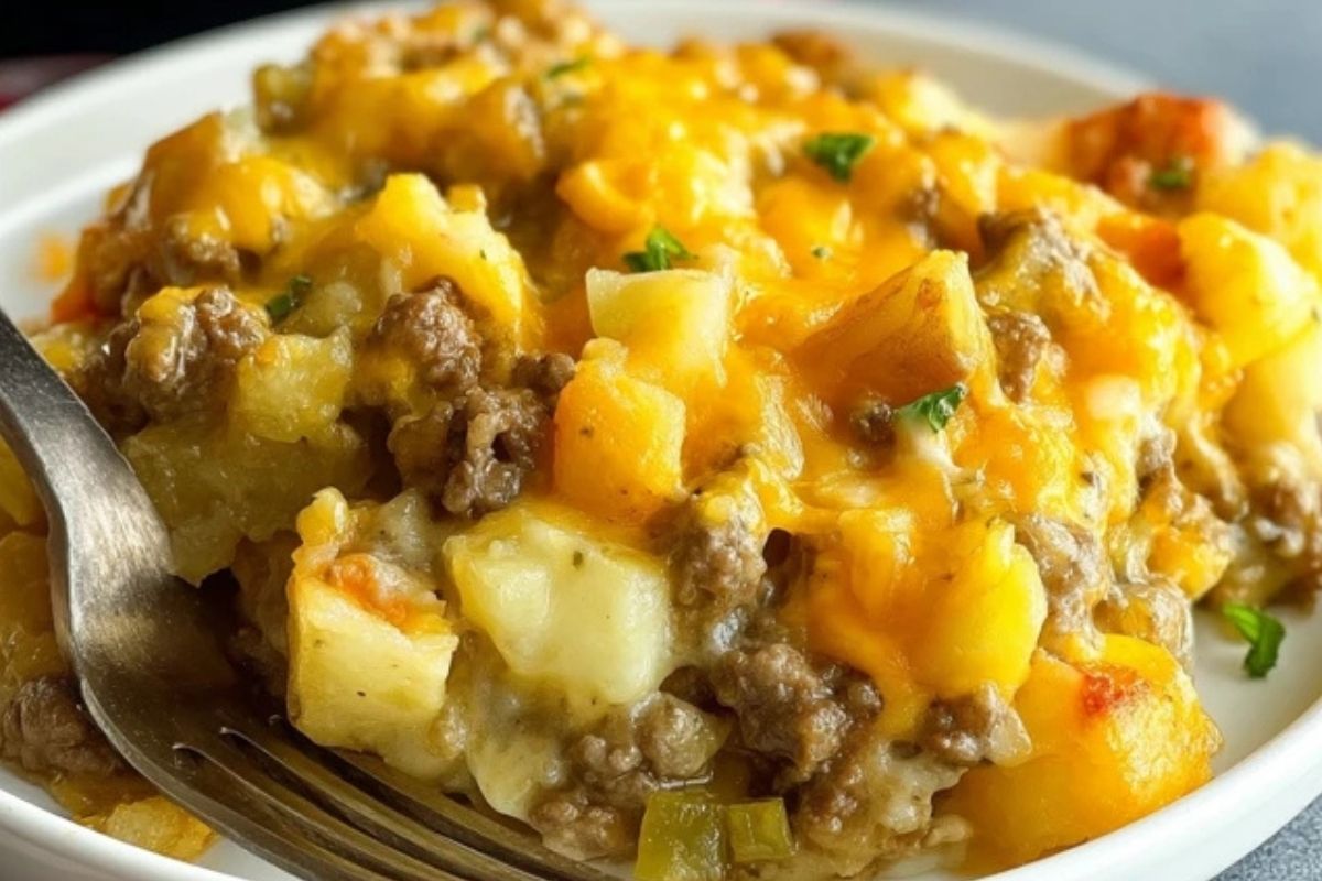 Casserole De Viande Hachée Au Fromage Et Pommes De Terre Congelées