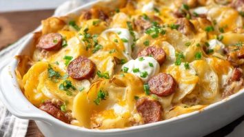 Casserole de Pierogi Facile aux Saucisses