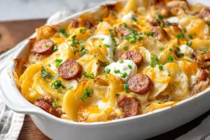 Casserole de Pierogi Facile aux Saucisses