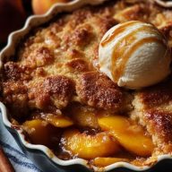 Cobbler Aux Pêches Vanillées Et Croûte Sucrée