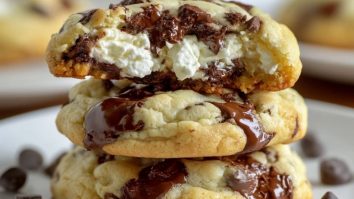 Cookies Au Chocolat Avec Cœur De Cheesecake