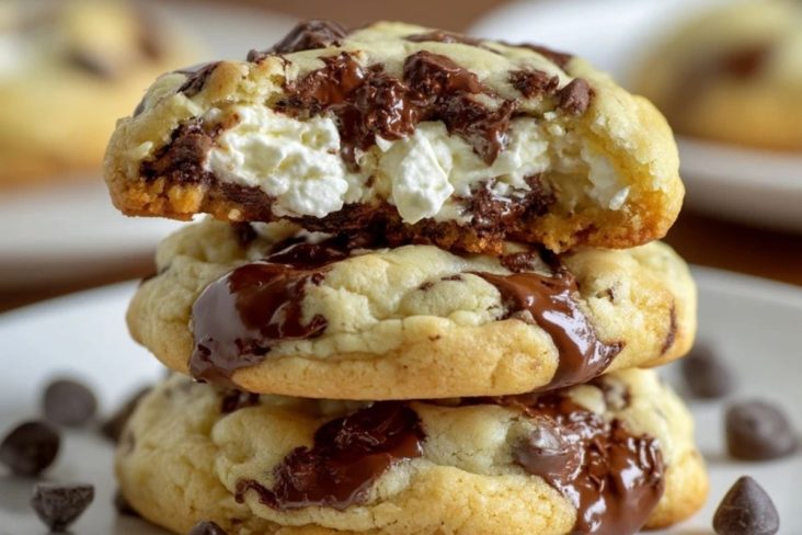 Cookies Au Chocolat Avec Cœur De Cheesecake