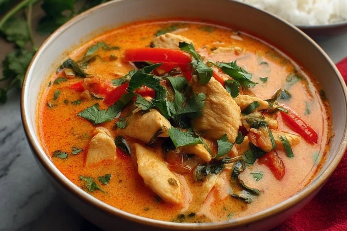 Curry Rouge Thaïlandais au Poulet
