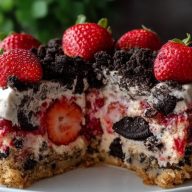 Gâteau aux Fraises avec Émietté dOreo