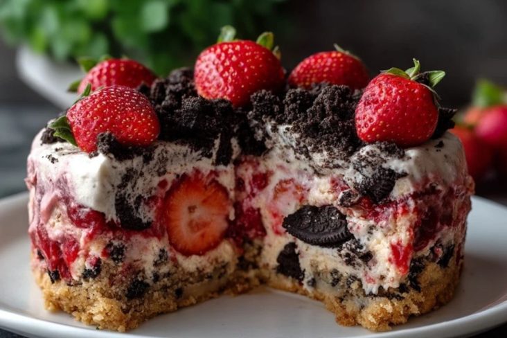 Gâteau aux Fraises avec Émietté dOreo