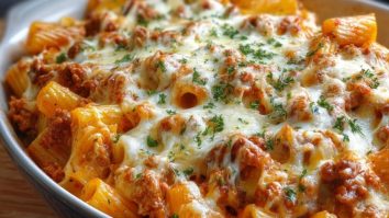 Gratin De Rigatoni Au Bœuf Et Fromage