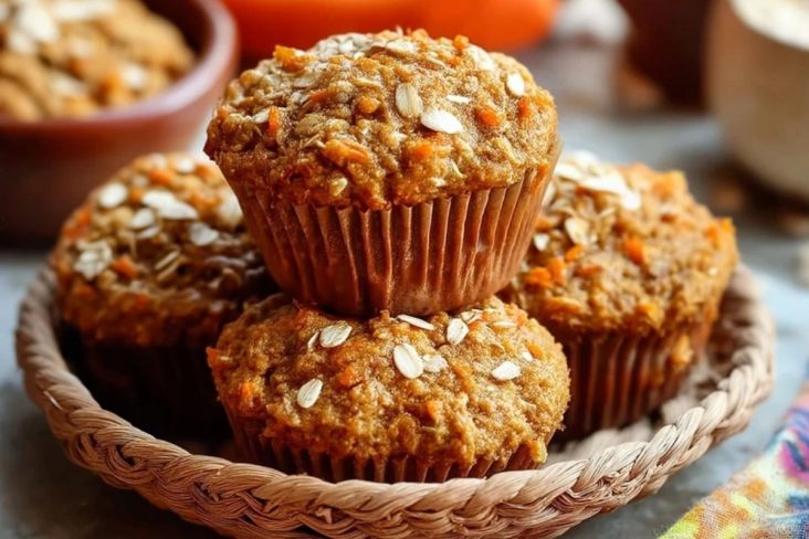 Muffins Aux Carottes Et Pommes Avec Flocons DAvoine