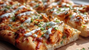 Pizza Plat Pain de Poulet Buffalo Épicé