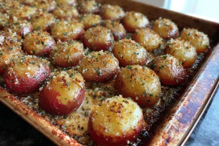 Pommes De Terre Rôties Au Parmesan Avec Du Beurre