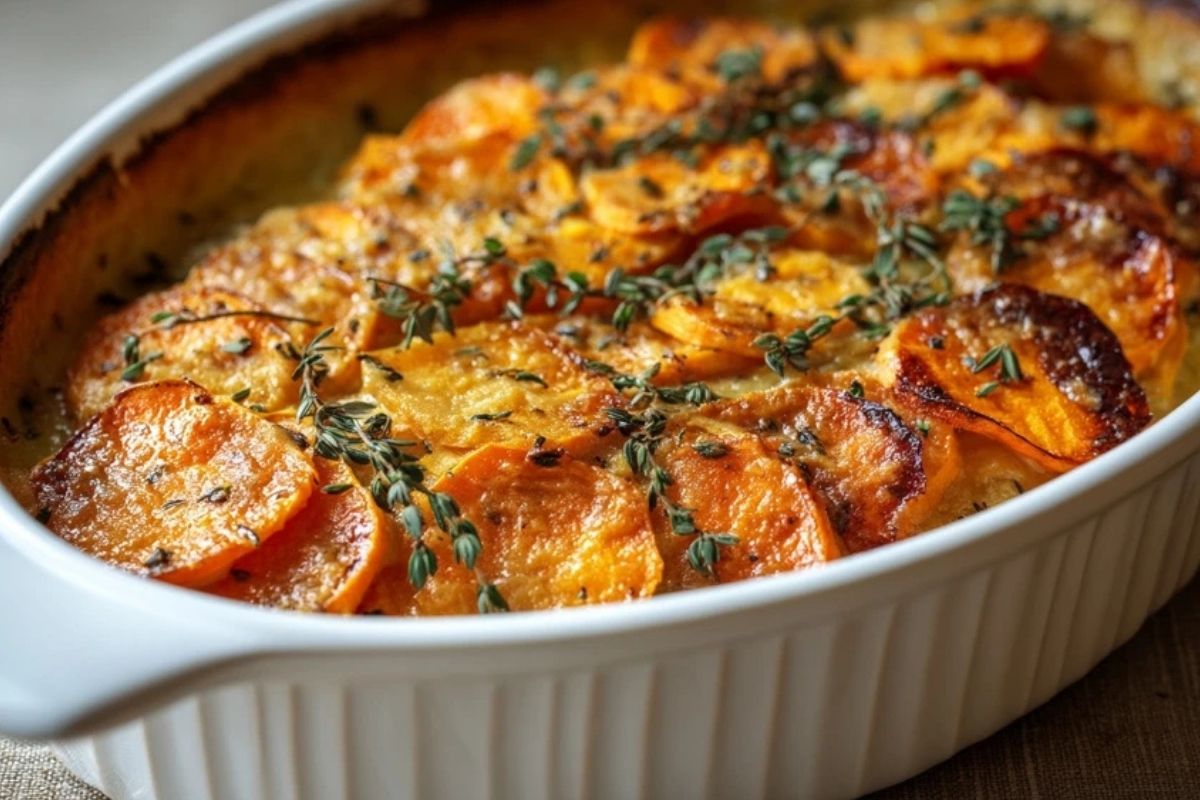 Pommes Douces Gratinées à LAil