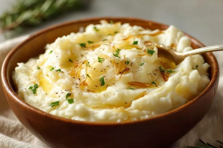 Purée De Pommes De Terre Onctueuse Aux Oignons