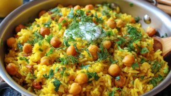 Riz au Curcuma et Pois Chiches