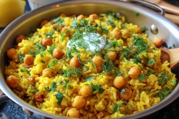 Riz au Curcuma et Pois Chiches