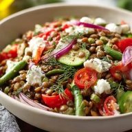Salade Méditerranéenne de Lentilles Riches en Protéines